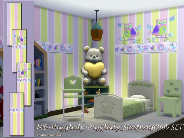  The Sims Resource: Higgledy Piggledy Sleeping Owl walls by matomibotaki