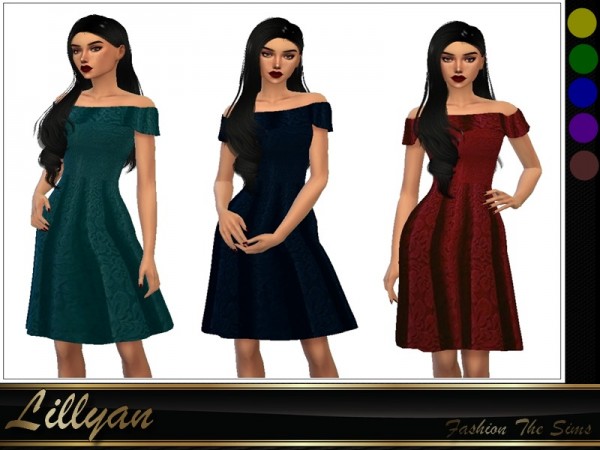  The Sims Resource: Floral lace dress by Lyllyan