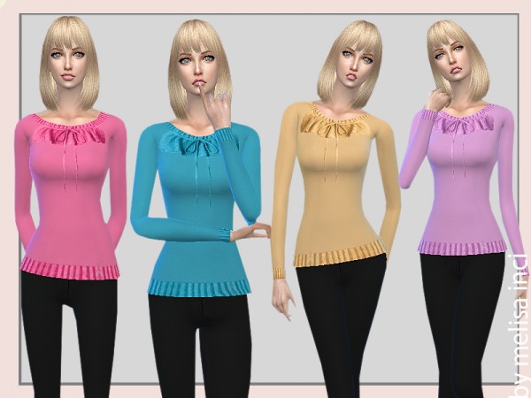  The Sims Resource: Frill Neck Top by melisa inci