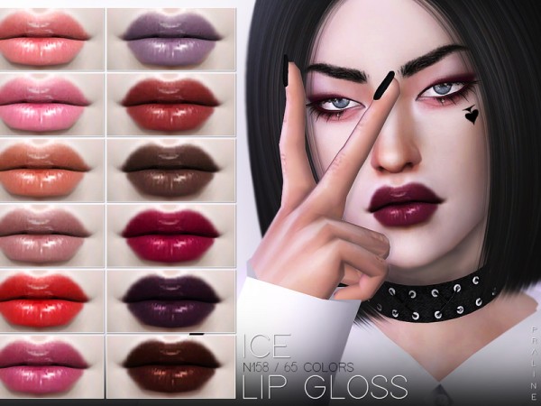  The Sims Resource: Ice Lip Gloss N158 by Pralinesims