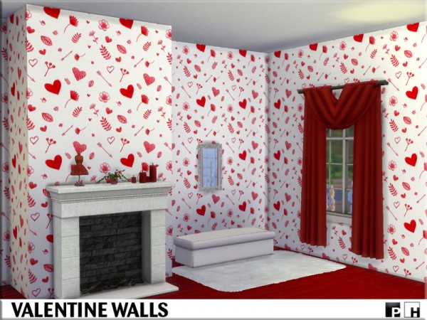  The Sims Resource: Valentine Walls by Pinkfizzzzz