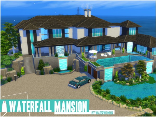  Akisima Sims Blog: Waterfall Mansion