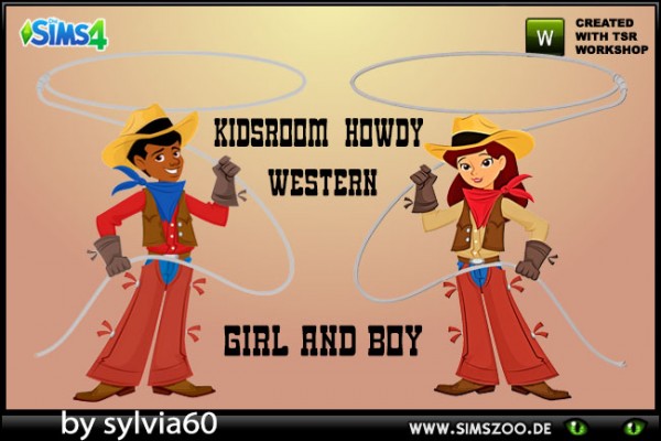  Blackys Sims 4 Zoo: Howdy Western Girl and Boy by sylvia60