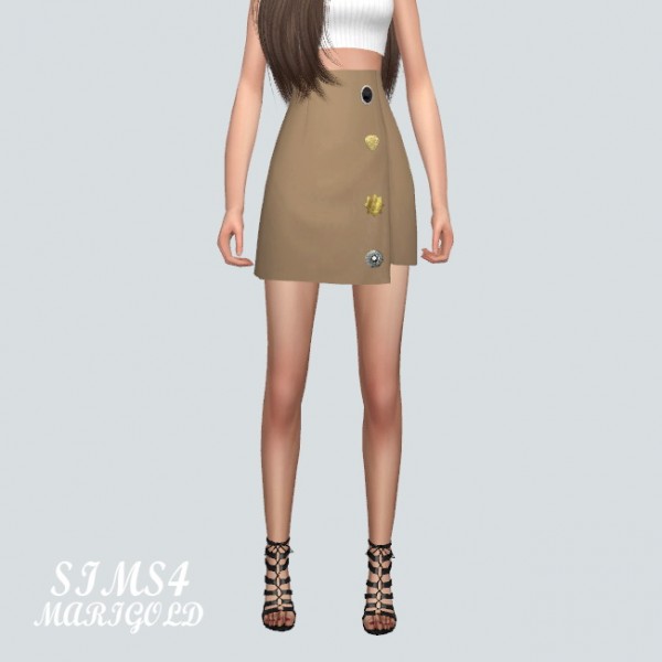  SIMS4 Marigold: Button Wrap Skirt