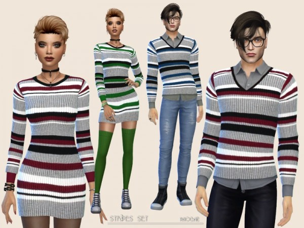  The Sims Resource: Stripes Set by Paogae