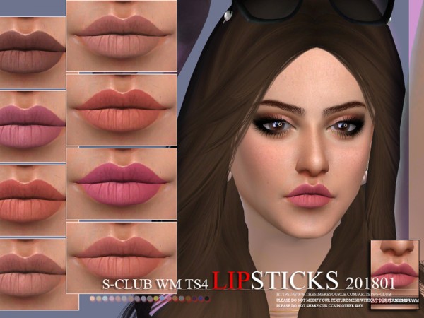  The Sims Resource: Lipstick 201801 by S Club