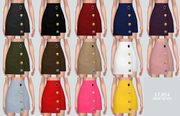  SIMS4 Marigold: Button Wrap Skirt