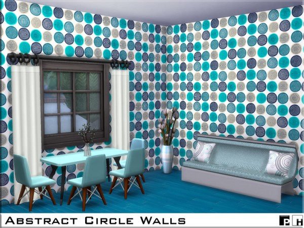  The Sims Resource: Abstract Circle Walls by Pinkfizzzzz