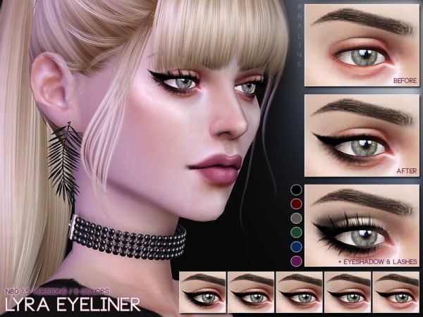  The Sims Resource: Lyra Eyeliner N80 by Pralinesims