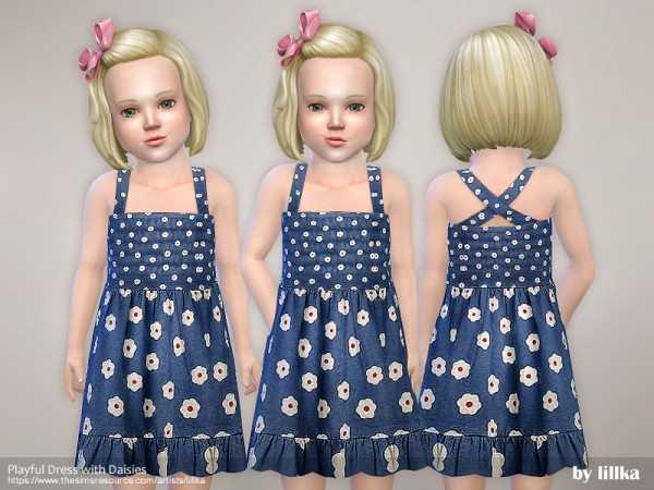  The Sims Resource: Playful Dress with Daisies by lillka