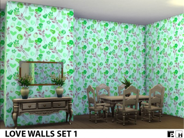  The Sims Resource: Love Walls Set 1 by Pinkfizzzzz