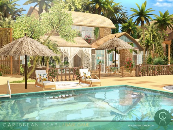  The Sims Resource: Caribbean Pearl house by Pralinesims