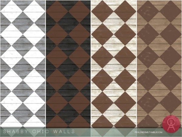  The Sims Resource: Shabby Chic Walls by Pralinesims