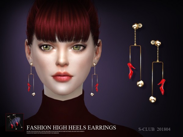  The Sims Resource: Earrings 201804 by S Club