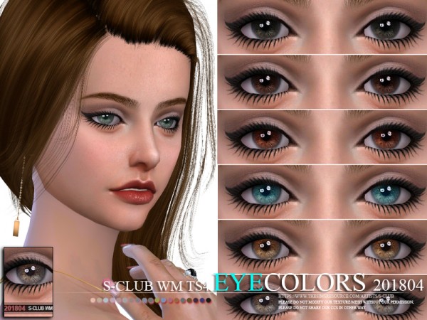  The Sims Resource: Eyecolors 201804 by S Club