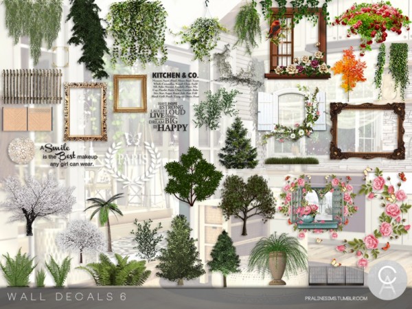  The Sims Resource: Wall Decals 6 by Pralinesims