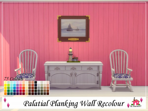 The Sims Resource: Palatial Planking Wall Recoloured by sharon337
