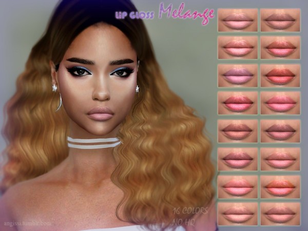  The Sims Resource: Melange lips by ANGISSI