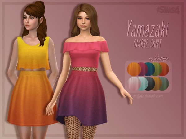  The Sims Resource: Yamazaki Ombre Skirt by Trillyke