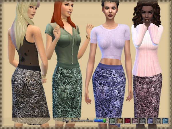  The Sims Resource: Skirt Jacquard by Bukovka