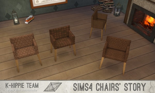  Simsworkshop: 10 Chairs Ekai serie In Brown by k hippie