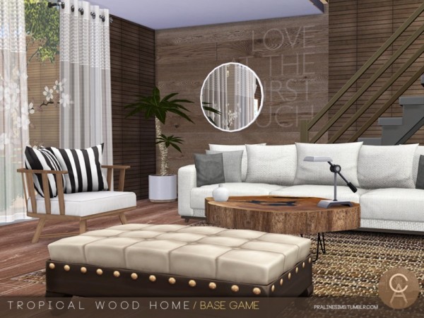  The Sims Resource: Tropical Wood Home by Pralinesims