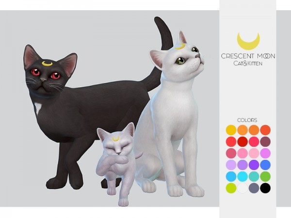  The Sims Resource: Cat and Kitten   Crescent Moon by Kalewa a
