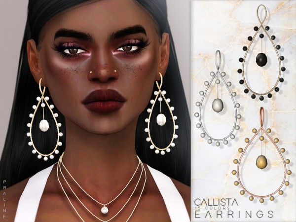  The Sims Resource: Callista Earrings by Pralinesims