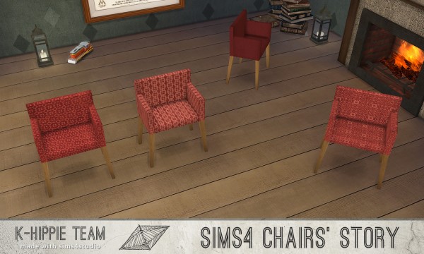  Simsworkshop: 10 Chairs Ekai serie In Red by k hippie