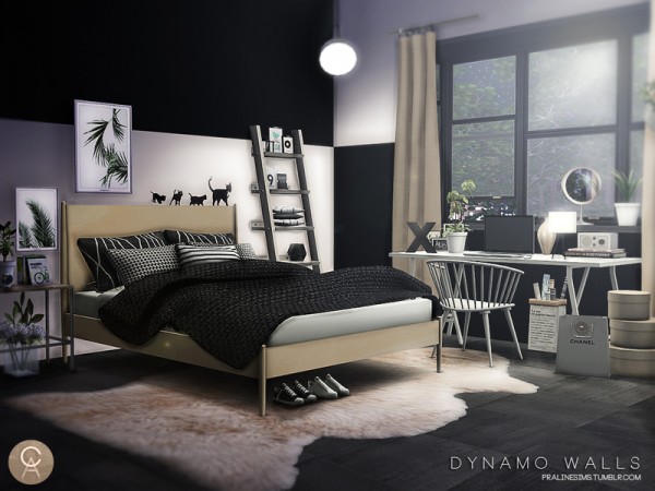  The Sims Resource: Dynamo Walls by Pralinesims