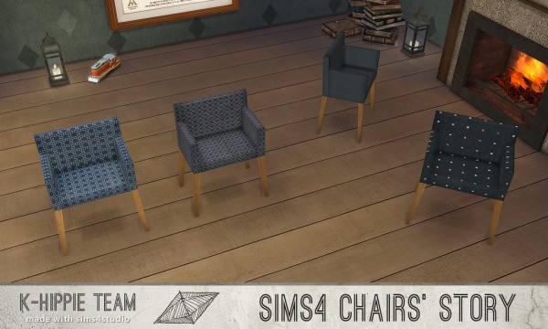  Simsworkshop: 10 Chairs Ekai serie In Blue by k hippie