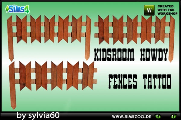  Blackys Sims 4 Zoo: Howdy fences wall stencils by sylvia60