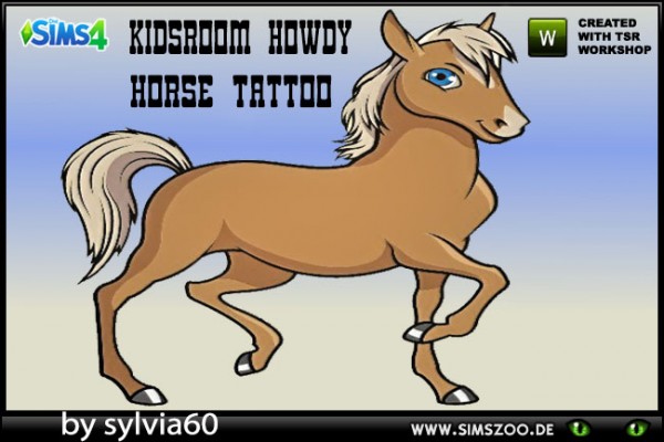  Blackys Sims 4 Zoo: Howdy Horse wall stencil