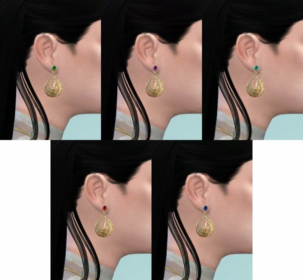  Sims Artists: Peacock earrings