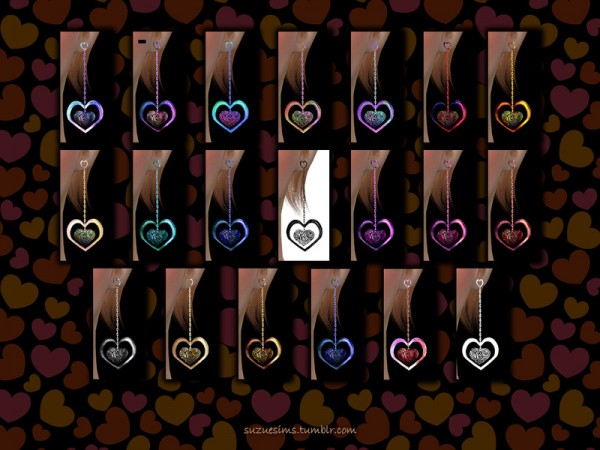  The Sims Resource: Hearts Earrings by Suzue