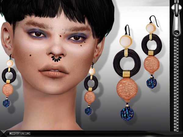  The Sims Resource: April Earrings by Miss Fortune Sims