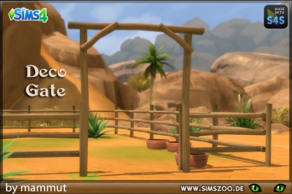  Blackys Sims 4 Zoo: Deco gate Ranch by mammut
