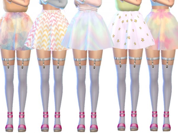  The Sims Resource: Pastel Gothic Skirts Pack Seven by Wicked Kittie