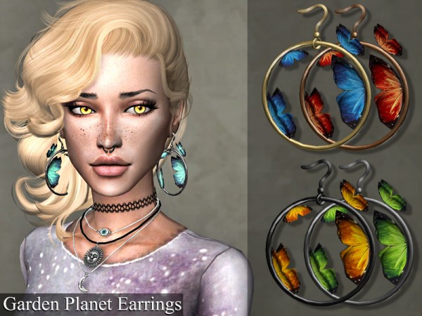  The Sims Resource: Garden Planet Earrings by Genius666