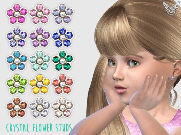Giulietta Sims : Crystal Flower Studs For Toddlers