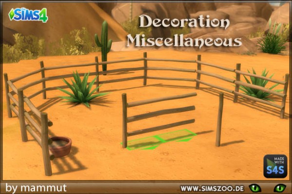  Blackys Sims 4 Zoo: Deco fence post ranch by mammut