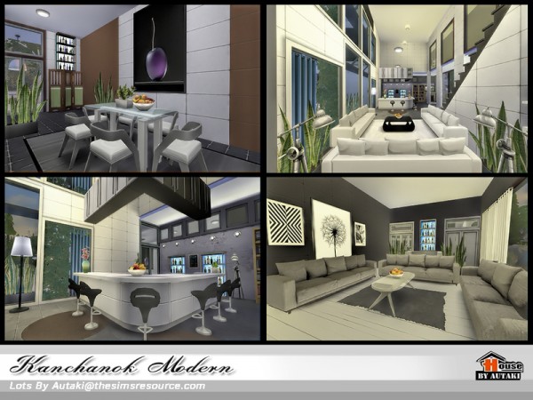  The Sims Resource: Kanchanok Modern house by Autaki