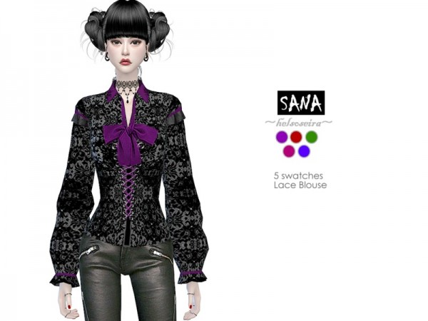  The Sims Resource: Sana   Lace Blouse by Helsoseira