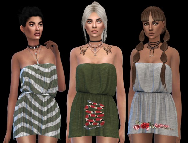  Leo 4 Sims: Cassandra dress recolored