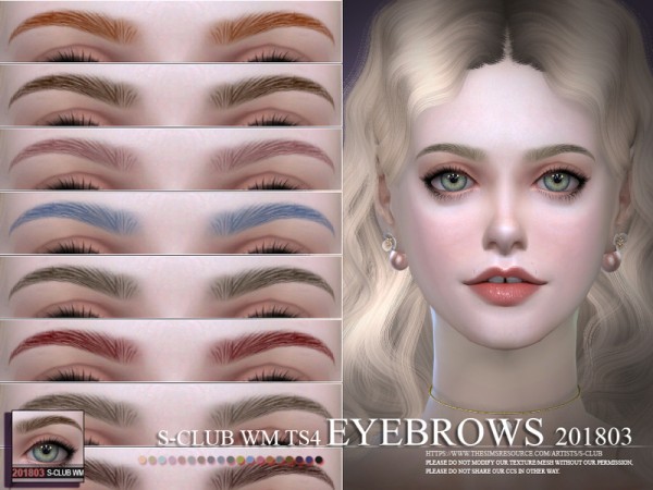  The Sims Resource: Eyebrows 201803 by S Club