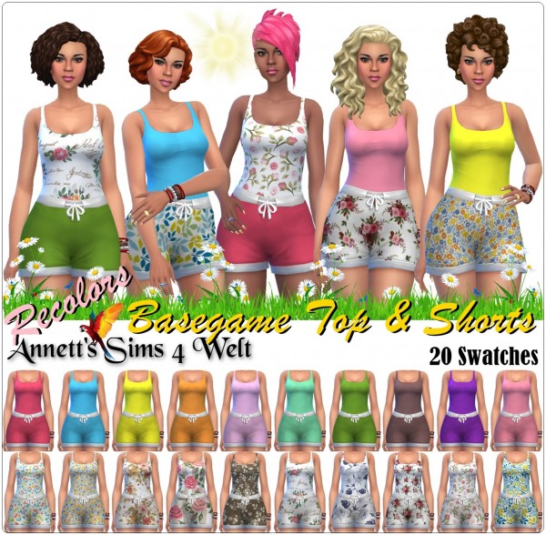  Annett`s Sims 4 Welt: Top and shorts recolored
