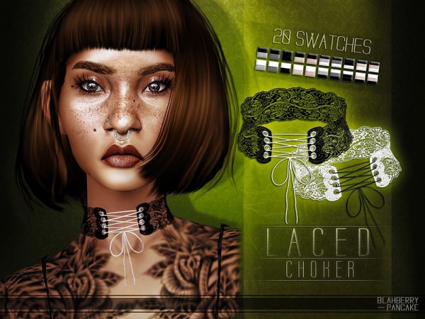  The Sims Resource: Laced Choker by Blahberry Pancake