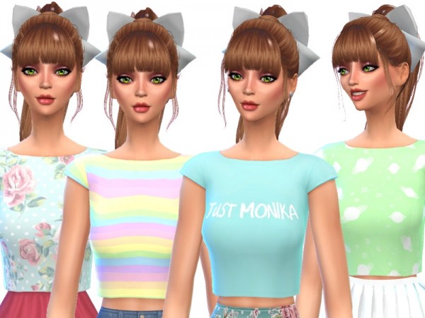 The Sims Resource: Pastel Gothic Crop Tops by Wicked Kittie
