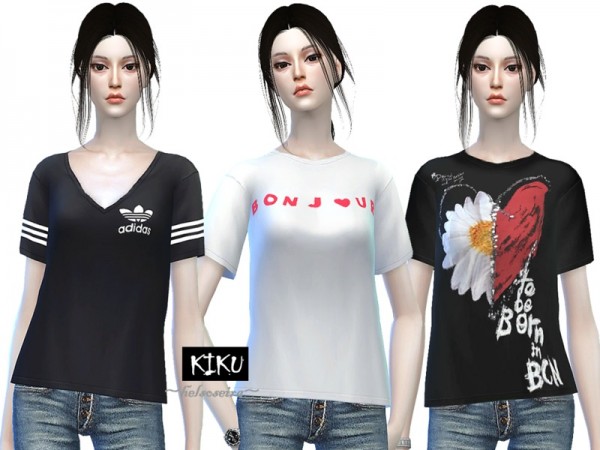  The Sims Resource: Kiku  Loose T shirt  by Helsoseira