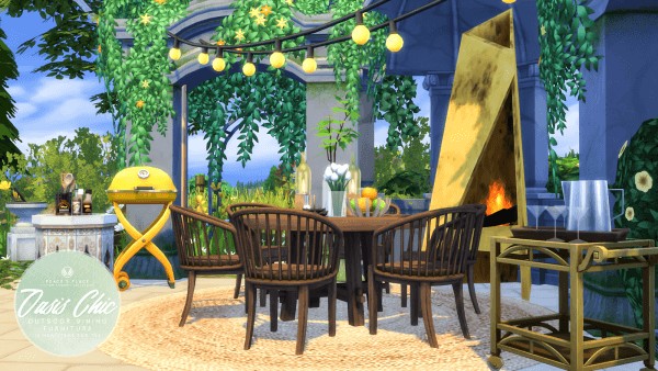  Simsational designs: Oasis Chic Dining   Outdoor Furniture Set